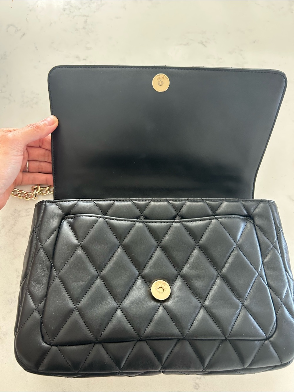 kate spade Black Quilted Crossbody with Gold Chain - Picture 7 of 14